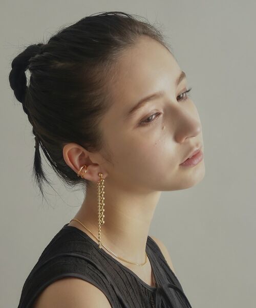 COCOSHNIK ONKITSCH / ココシュニックオンキッチュ ピアス・イヤリング | シルバー チェーンピアス ボール フロントバック GP | 詳細8