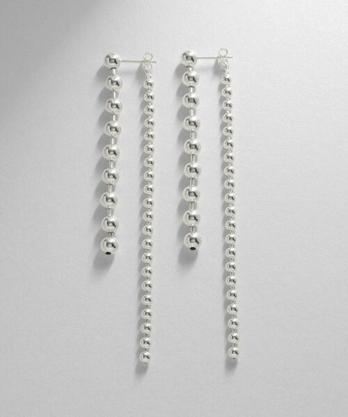 COCOSHNIK ONKITSCH / ココシュニックオンキッチュ ピアス・イヤリング | シルバー チェーンピアス ボール フロントバック | 詳細3