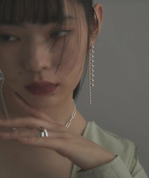 COCOSHNIK ONKITSCH / ココシュニックオンキッチュ ピアス・イヤリング | シルバー チェーンピアス ボール フロントバック | 詳細9