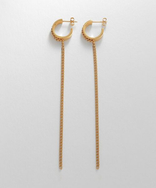 COCOSHNIK ONKITSCH / ココシュニックオンキッチュ ピアス・イヤリング | シルバー ハンギング カーブチェーンピアス GP | 詳細3