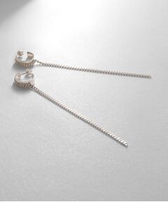 COCOSHNIK ONKITSCH / ココシュニックオンキッチュ ピアス・イヤリング | シルバー ハンギング カーブチェーンピアス