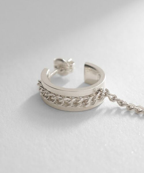 COCOSHNIK ONKITSCH / ココシュニックオンキッチュ ピアス・イヤリング | シルバー ハンギング カーブチェーンピアス | 詳細2