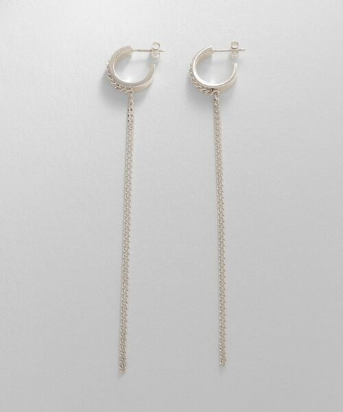 COCOSHNIK ONKITSCH / ココシュニックオンキッチュ ピアス・イヤリング | シルバー ハンギング カーブチェーンピアス | 詳細3