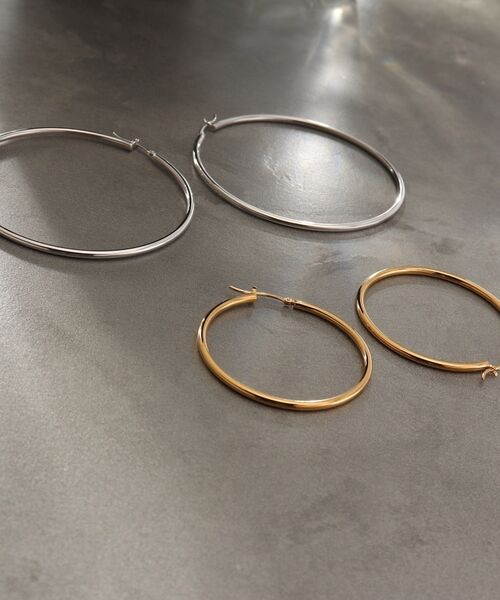 COCOSHNIK ONKITSCH / ココシュニックオンキッチュ ピアス・イヤリング | シルバー ソリッドフープピアスXXL | 詳細4