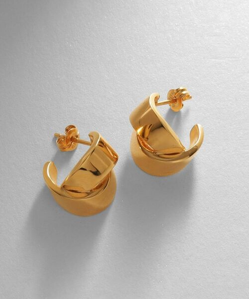 COCOSHNIK ONKITSCH / ココシュニックオンキッチュ ピアス・イヤリング | シルバー フォールディングピアス オーバーラップ GP | 詳細1