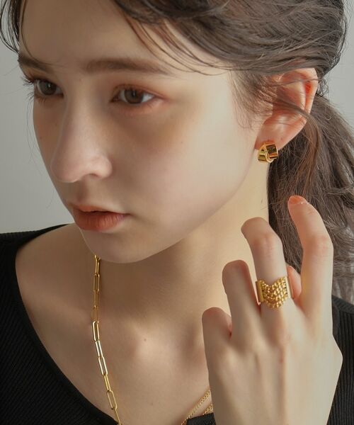 COCOSHNIK ONKITSCH / ココシュニックオンキッチュ ピアス・イヤリング | シルバー フォールディングピアス オーバーラップ GP | 詳細6