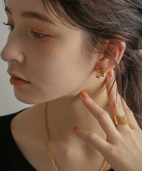 COCOSHNIK ONKITSCH / ココシュニックオンキッチュ ピアス・イヤリング | シルバー フォールディングピアス オーバーラップ GP | 詳細7