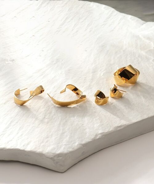 COCOSHNIK ONKITSCH / ココシュニックオンキッチュ ピアス・イヤリング | シルバー フォールディングピアス ストリーム GP | 詳細4