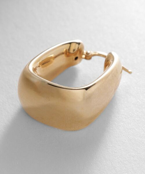 COCOSHNIK ONKITSCH / ココシュニックオンキッチュ ピアス・イヤリング | シルバー ホロウフープピアス トラペーズ GP | 詳細2