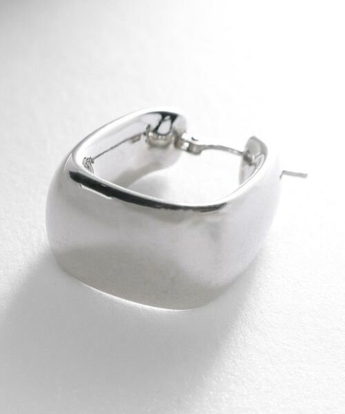 COCOSHNIK ONKITSCH / ココシュニックオンキッチュ ピアス・イヤリング | シルバー ホロウフープピアス トラペーズ | 詳細2