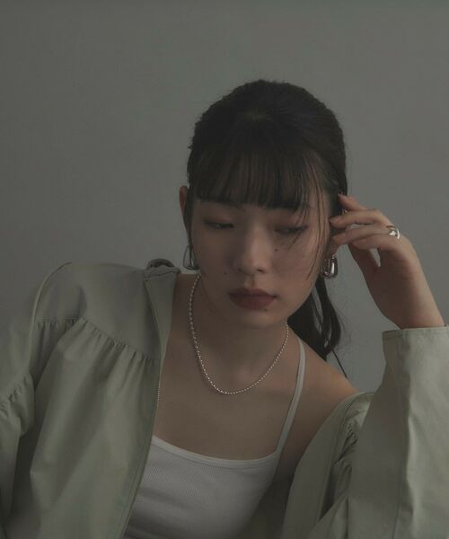 COCOSHNIK ONKITSCH / ココシュニックオンキッチュ ピアス・イヤリング | シルバー ホロウフープピアス トラペーズ | 詳細5