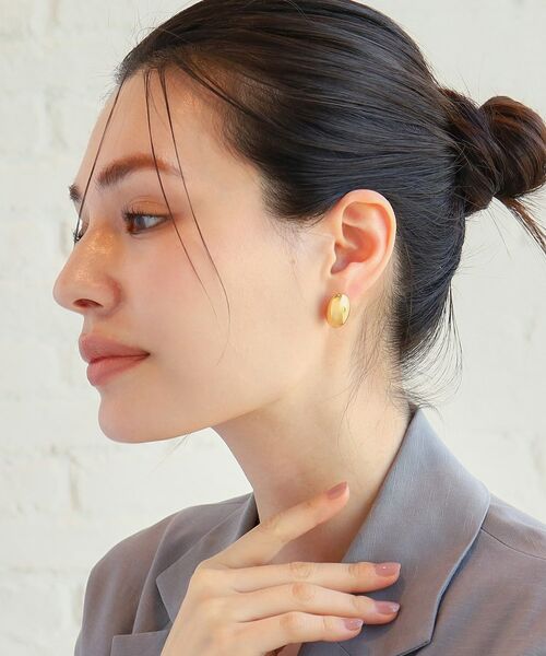 COCOSHNIK ONKITSCH / ココシュニックオンキッチュ ピアス・イヤリング | シルバー ホロウピアス オーバルスタッド GP | 詳細10