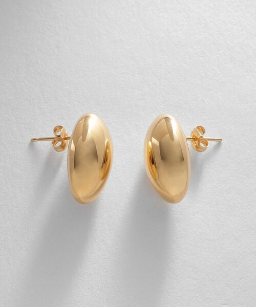 COCOSHNIK ONKITSCH / ココシュニックオンキッチュ ピアス・イヤリング | シルバー ホロウピアス オーバルスタッド GP | 詳細3