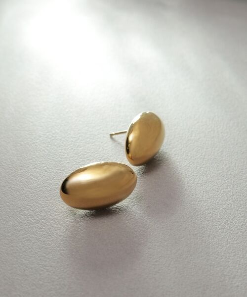 COCOSHNIK ONKITSCH / ココシュニックオンキッチュ ピアス・イヤリング | シルバー ホロウピアス オーバルスタッド GP | 詳細4