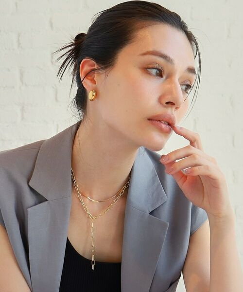 COCOSHNIK ONKITSCH / ココシュニックオンキッチュ ピアス・イヤリング | シルバー ホロウピアス オーバルスタッド GP | 詳細6