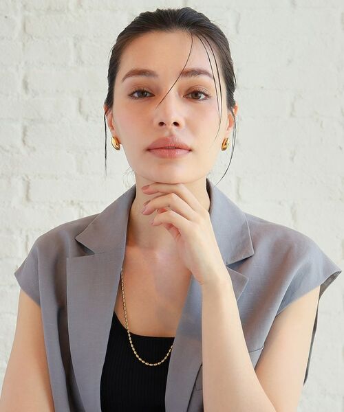 COCOSHNIK ONKITSCH / ココシュニックオンキッチュ ピアス・イヤリング | シルバー ホロウピアス オーバルスタッド GP | 詳細7