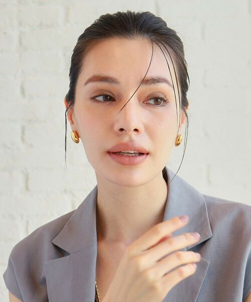 COCOSHNIK ONKITSCH / ココシュニックオンキッチュ ピアス・イヤリング | シルバー ホロウピアス オーバルスタッド GP | 詳細8