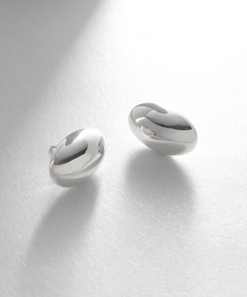 COCOSHNIK ONKITSCH / ココシュニックオンキッチュ ピアス・イヤリング | シルバー ホロウピアス オーバルスタッド | 詳細1