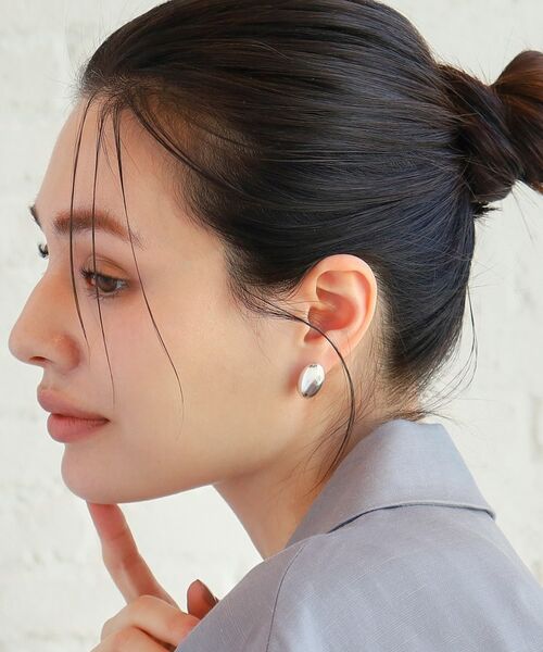 COCOSHNIK ONKITSCH / ココシュニックオンキッチュ ピアス・イヤリング | シルバー ホロウピアス オーバルスタッド | 詳細10