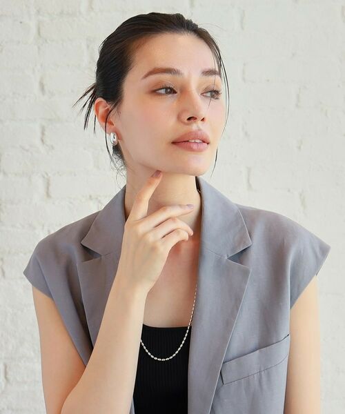 COCOSHNIK ONKITSCH / ココシュニックオンキッチュ ピアス・イヤリング | シルバー ホロウピアス オーバルスタッド | 詳細7