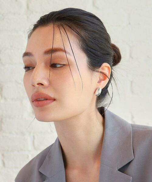 COCOSHNIK ONKITSCH / ココシュニックオンキッチュ ピアス・イヤリング | シルバー ホロウピアス オーバルスタッド | 詳細9