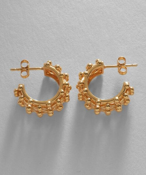 COCOSHNIK ONKITSCH / ココシュニックオンキッチュ ピアス・イヤリング | シルバー スモールフープ ボールメッシュ ピアス GP | 詳細3