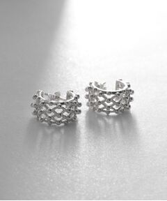 COCOSHNIK ONKITSCH / ココシュニックオンキッチュ ピアス・イヤリング | シルバー スモールフープ ボールメッシュ ピアス