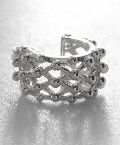 COCOSHNIK ONKITSCH / ココシュニックオンキッチュ ピアス・イヤリング | シルバー スモールフープ ボールメッシュ ピアス | 詳細2