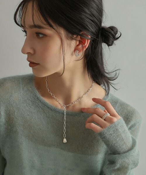 COCOSHNIK ONKITSCH / ココシュニックオンキッチュ ピアス・イヤリング | シルバー スモールフープ ボールメッシュ ピアス | 詳細6