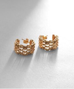 COCOSHNIK ONKITSCH / ココシュニックオンキッチュ ピアス・イヤリング | シルバー スモールフープ マーキスメッシュ ピアス GP