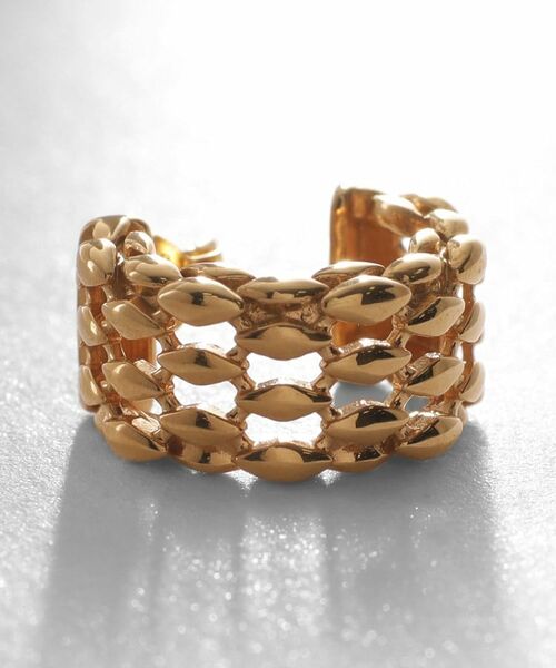 COCOSHNIK ONKITSCH / ココシュニックオンキッチュ ピアス・イヤリング | シルバー スモールフープ マーキスメッシュ ピアス GP | 詳細2