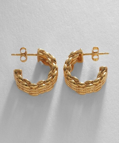 COCOSHNIK ONKITSCH / ココシュニックオンキッチュ ピアス・イヤリング | シルバー スモールフープ マーキスメッシュ ピアス GP | 詳細3