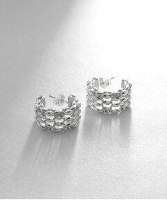 COCOSHNIK ONKITSCH / ココシュニックオンキッチュ ピアス・イヤリング | シルバー スモールフープ マーキスメッシュ ピアス