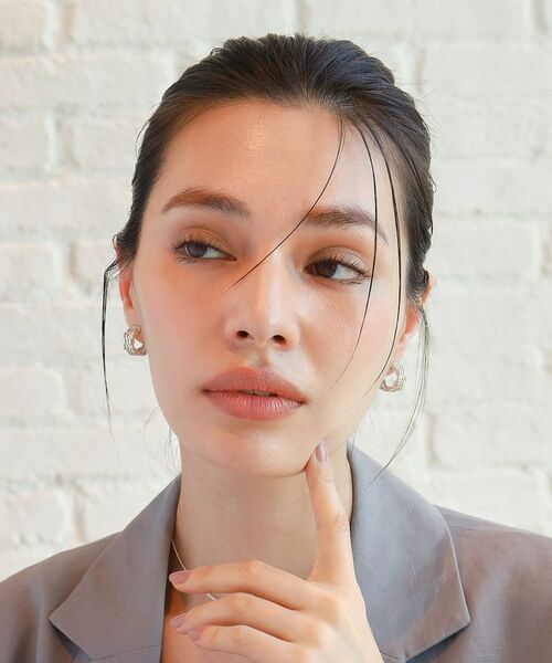 COCOSHNIK ONKITSCH / ココシュニックオンキッチュ ピアス・イヤリング | シルバー スモールフープ マーキスメッシュ ピアス | 詳細6