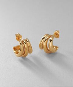 COCOSHNIK ONKITSCH / ココシュニックオンキッチュ ピアス・イヤリング | シルバー スモールフープ トリプルカーブピアス GP