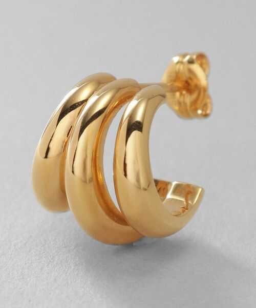 COCOSHNIK ONKITSCH / ココシュニックオンキッチュ ピアス・イヤリング | シルバー スモールフープ トリプルカーブピアス GP | 詳細2