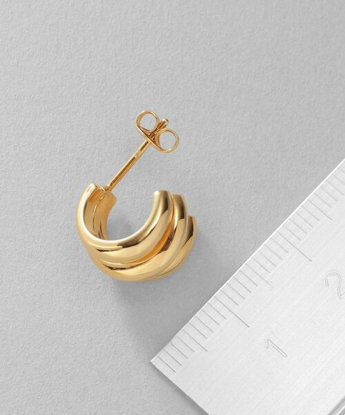 COCOSHNIK ONKITSCH / ココシュニックオンキッチュ ピアス・イヤリング | シルバー スモールフープ トリプルカーブピアス GP | 詳細3