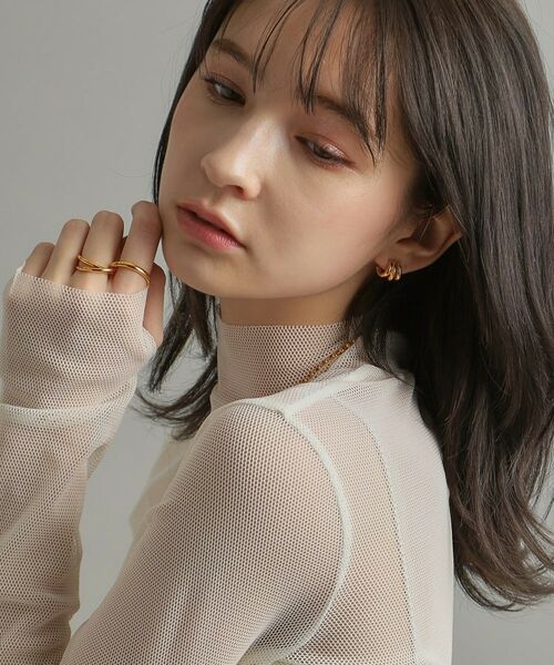 COCOSHNIK ONKITSCH / ココシュニックオンキッチュ ピアス・イヤリング | シルバー スモールフープ トリプルカーブピアス GP | 詳細7