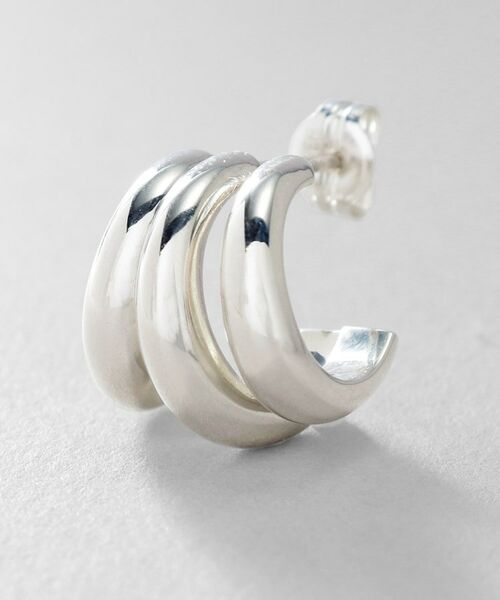 COCOSHNIK ONKITSCH / ココシュニックオンキッチュ ピアス・イヤリング | シルバー スモールフープ トリプルカーブピアス | 詳細2