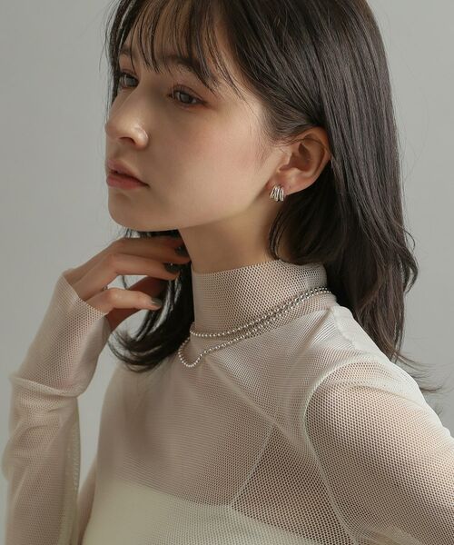 COCOSHNIK ONKITSCH / ココシュニックオンキッチュ ピアス・イヤリング | シルバー スモールフープ トリプルカーブピアス | 詳細6