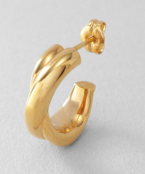 COCOSHNIK ONKITSCH / ココシュニックオンキッチュ ピアス・イヤリング | シルバー スモールフープ プランプクロスピアス GP | 詳細2