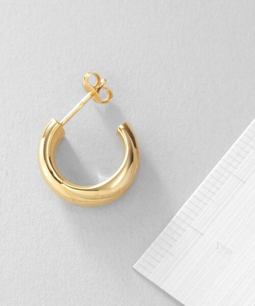 COCOSHNIK ONKITSCH / ココシュニックオンキッチュ ピアス・イヤリング | シルバー スモールフープ プランプクロスピアス GP | 詳細3