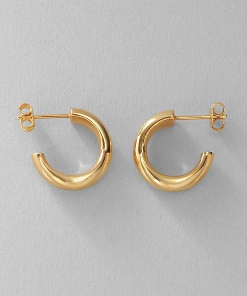 COCOSHNIK ONKITSCH / ココシュニックオンキッチュ ピアス・イヤリング | シルバー スモールフープ プランプクロスピアス GP | 詳細4