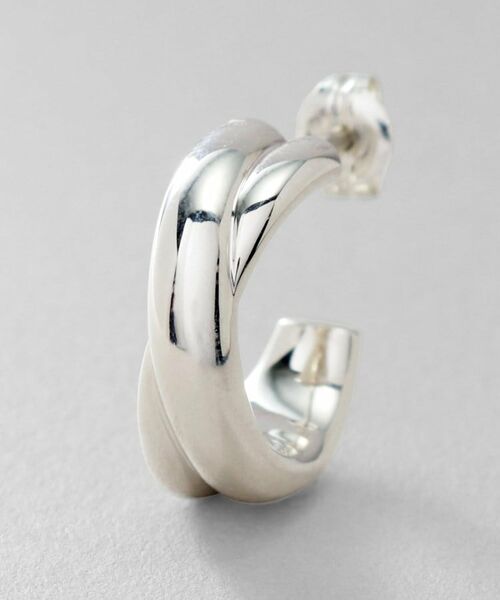 COCOSHNIK ONKITSCH / ココシュニックオンキッチュ ピアス・イヤリング | シルバー スモールフープ プランプクロスピアス | 詳細2