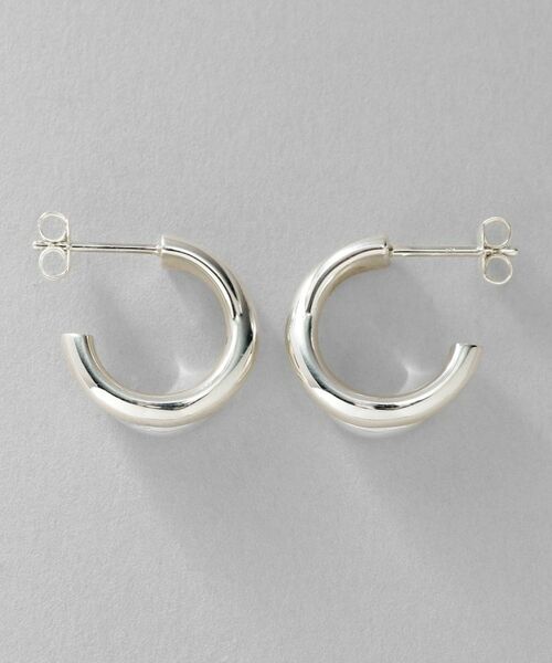 COCOSHNIK ONKITSCH / ココシュニックオンキッチュ ピアス・イヤリング | シルバー スモールフープ プランプクロスピアス | 詳細4