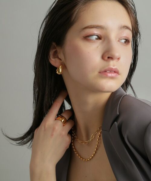 COCOSHNIK ONKITSCH / ココシュニックオンキッチュ ピアス・イヤリング | シルバー ホロウフープ ドロップピアス GP | 詳細10