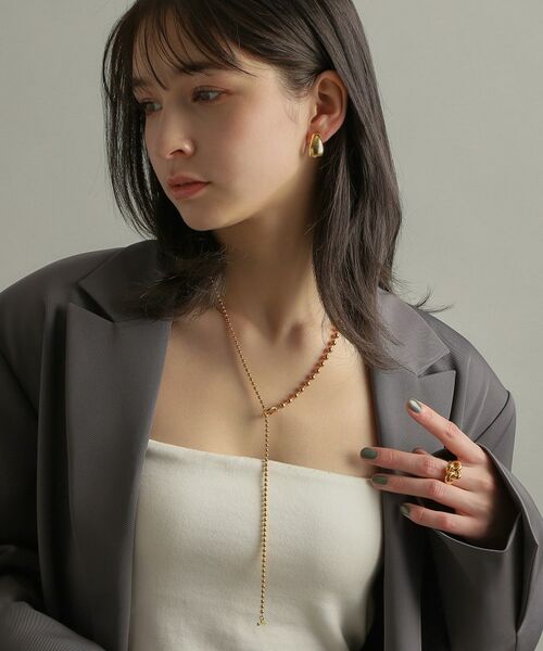 COCOSHNIK ONKITSCH / ココシュニックオンキッチュ ピアス・イヤリング | シルバー ホロウフープ ドロップピアス GP | 詳細6