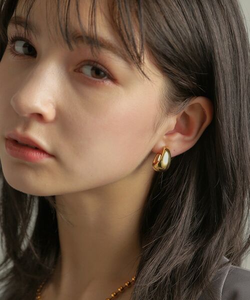 COCOSHNIK ONKITSCH / ココシュニックオンキッチュ ピアス・イヤリング | シルバー ホロウフープ ドロップピアス GP | 詳細8