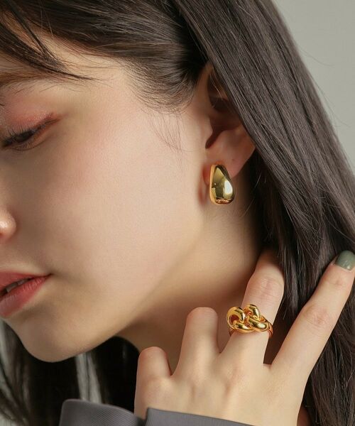 COCOSHNIK ONKITSCH / ココシュニックオンキッチュ ピアス・イヤリング | シルバー ホロウフープ ドロップピアス GP | 詳細9