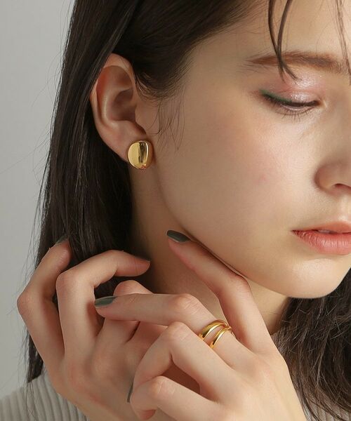 COCOSHNIK ONKITSCH / ココシュニックオンキッチュ ピアス・イヤリング | シルバー ホロウピアス Dシェイプ GP | 詳細9